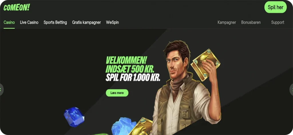 Bliv klog på ComeOn's casino bonus